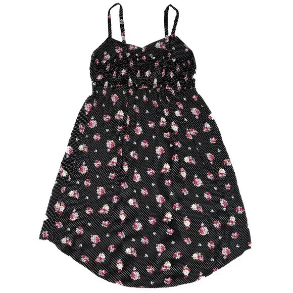 torrid Polka Dot Floral Print High-Low Strappy Summer Dress Smocked Sz 2 - NWOT - Picture 5 of 7